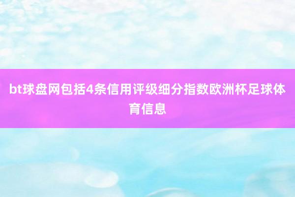 bt球盘网包括4条信用评级细分指数欧洲杯足球体育信息