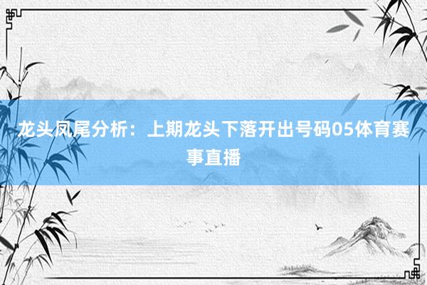 龙头凤尾分析：上期龙头下落开出号码05体育赛事直播